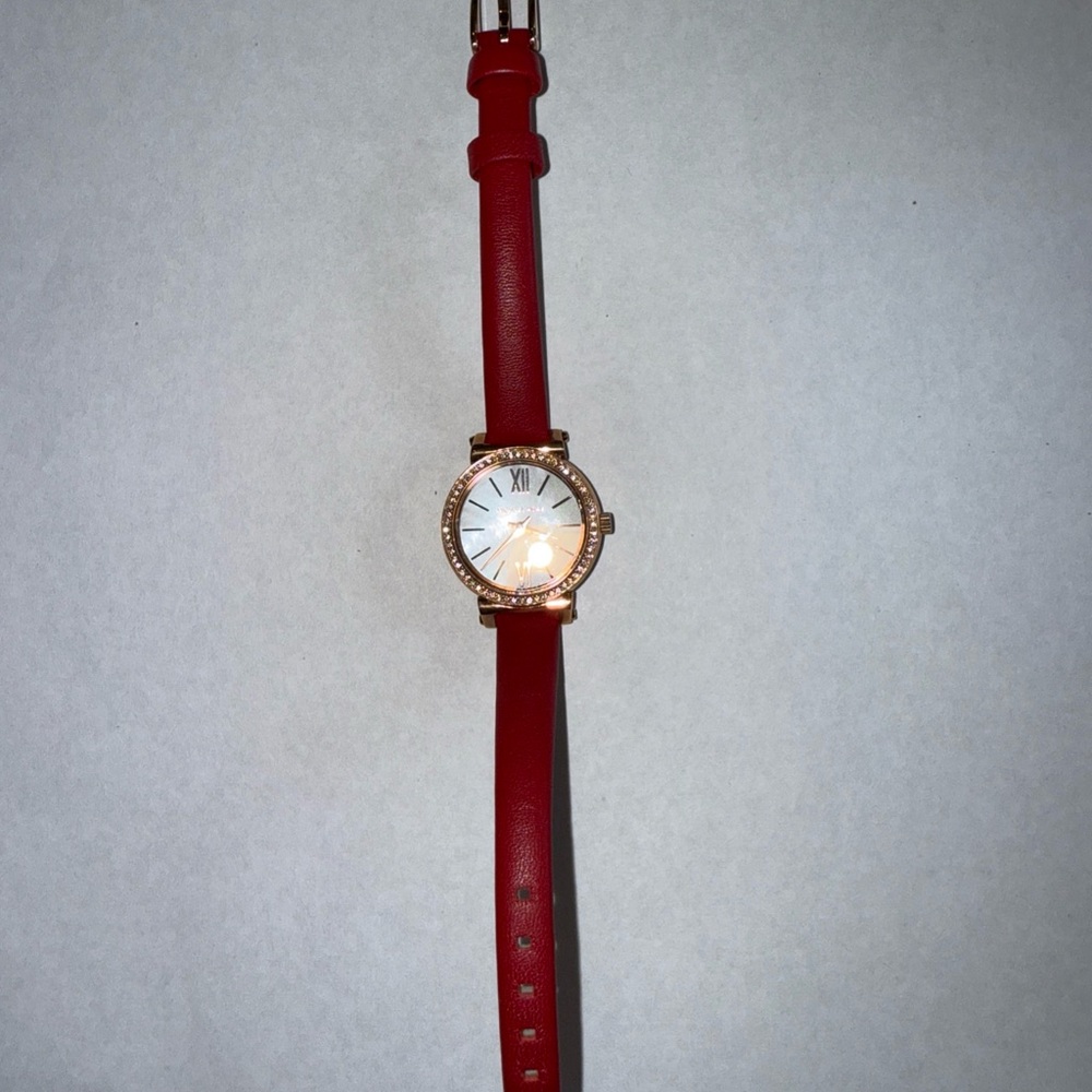 Michael Kors MK2850 Sofie Red Leather Women's Watch NEEDS NEW BATTERY. No Box. - Picture 5 of 5